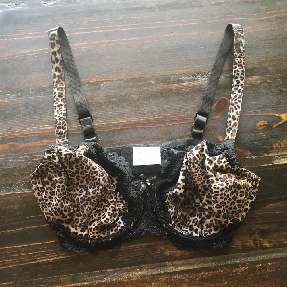 Leopard print unlined bra